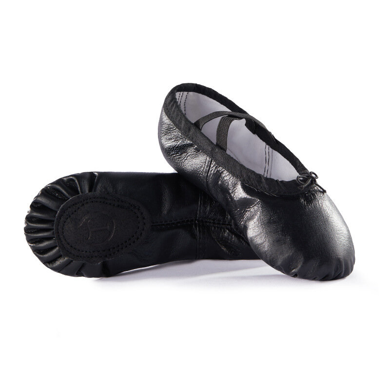 Танцевальные туфли из свиной кожи для девочек, мужские и женские туфли для танца живота, йоги, Обучающие туфли для детей и взрослых, черные балетные туфли на мягкой подошве