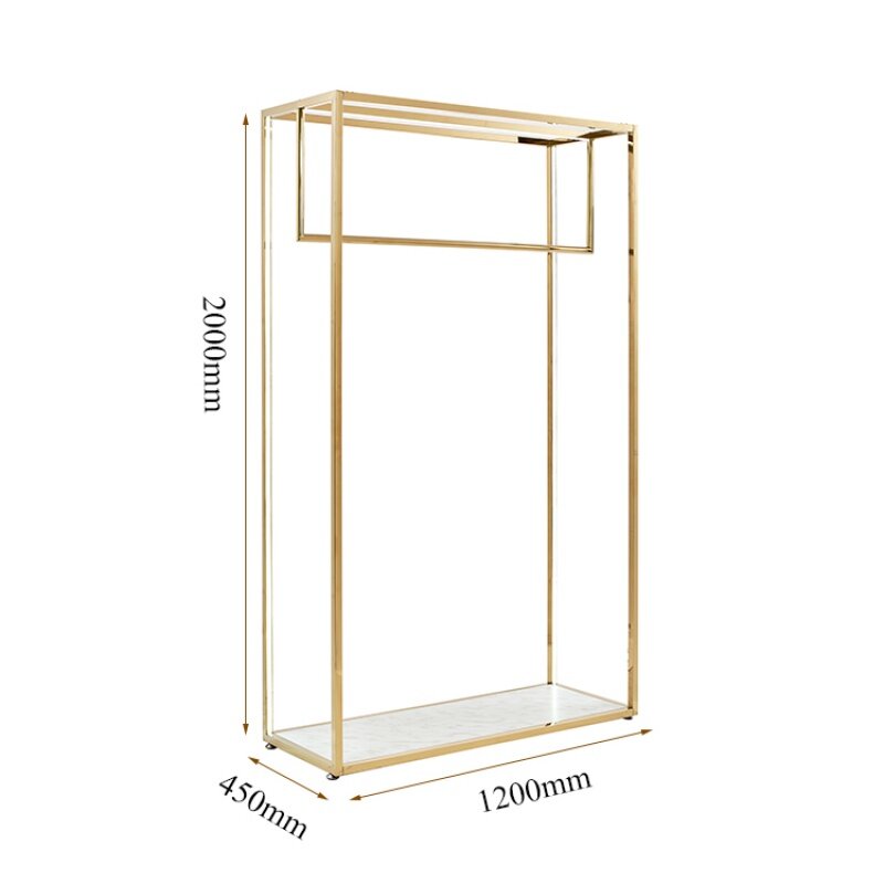 Custom, Garment Store Interior Design Led Display Furniture Metal Gold Clothing Display Rack with Light