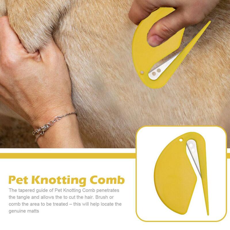 Pet Knotting Comb para o cabelo do gato, guarnição eficaz, indolor, cabelo derramamento, faca de pele, acessórios Unknot, Puppy M1F5