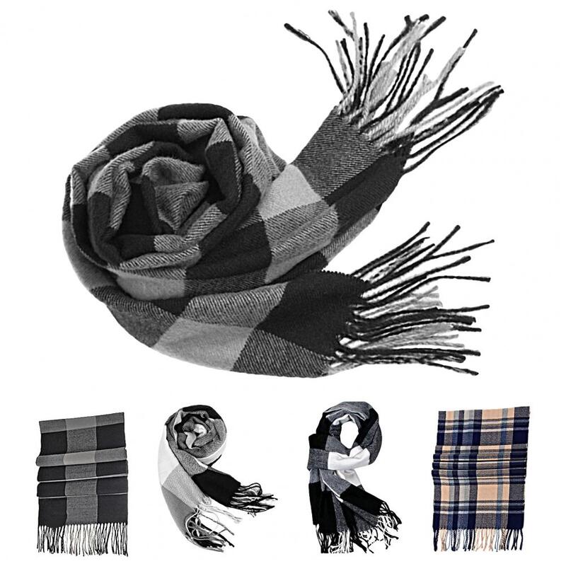 Зимний шарф ветрозащитный дышащий мягкий сохраняющий тепло шарф лоскутный английский стильный моющийся Мужской глушитель для улицы