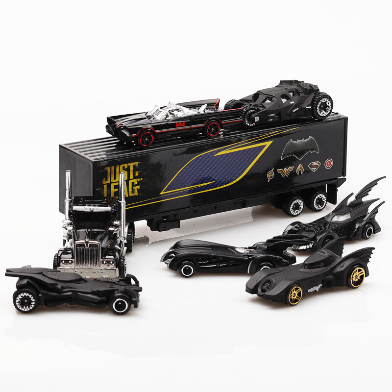Alloy Bat Diecast Metal carros, modelo de caminhão, veículos clássicos, presente de Natal, brinquedos infantis, 1:64, 7pcs por conjunto