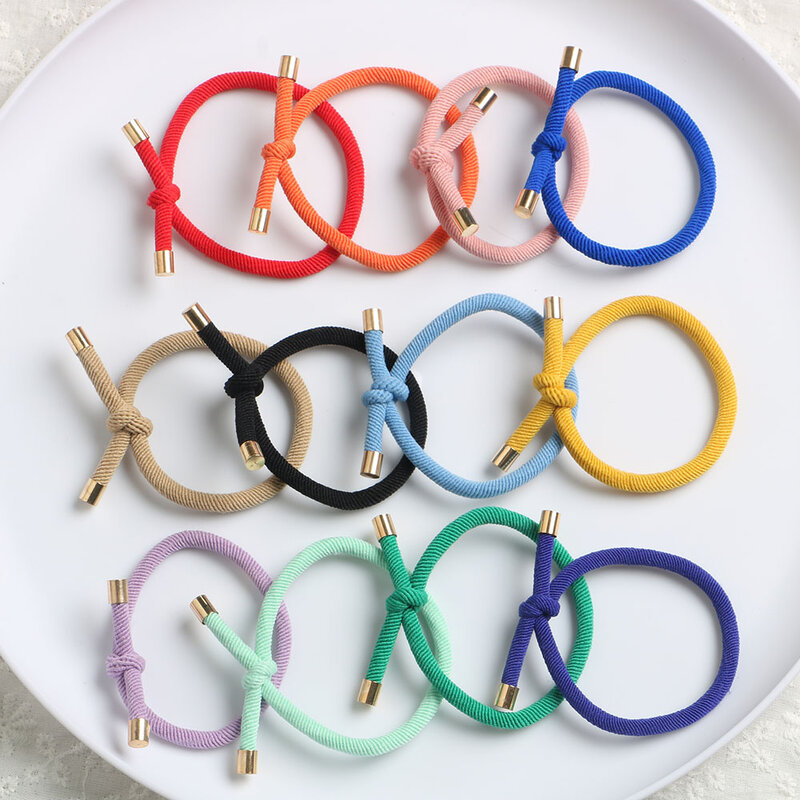 14PCS Elastics Hair Bands Hair Ties for Women Girls Elastic Knotted Hair Rubber Bands Ponytail Holders