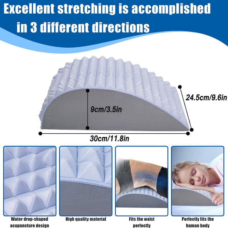 Back maca travesseiro para Back Pain Relief, apoio lombar, hérnia de disco, ciática dor alívio, postura corrector, trenose espinhal