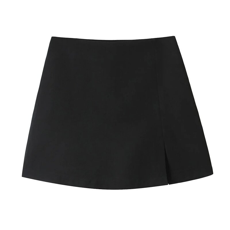 New Fashion Commuter Style High Waist Versatile Wrapped Hip Split Skirt Pants