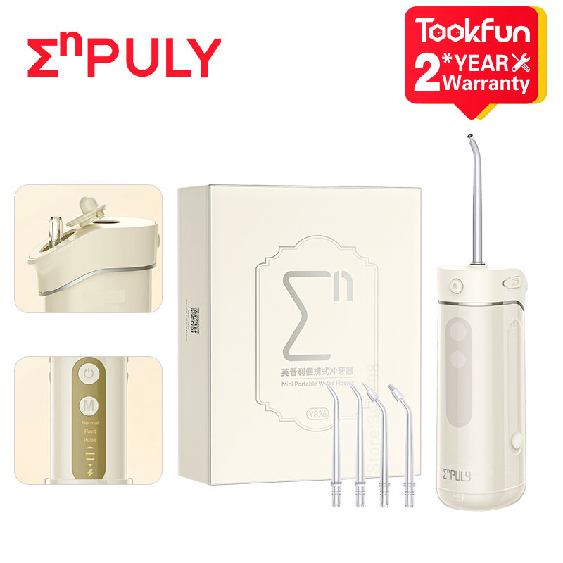 ENPULY-irrigador Bucal portátil Y826, chorro de agua Dental ultrasónico para limpiador de dientes, 180ML, 1800 veces/Min