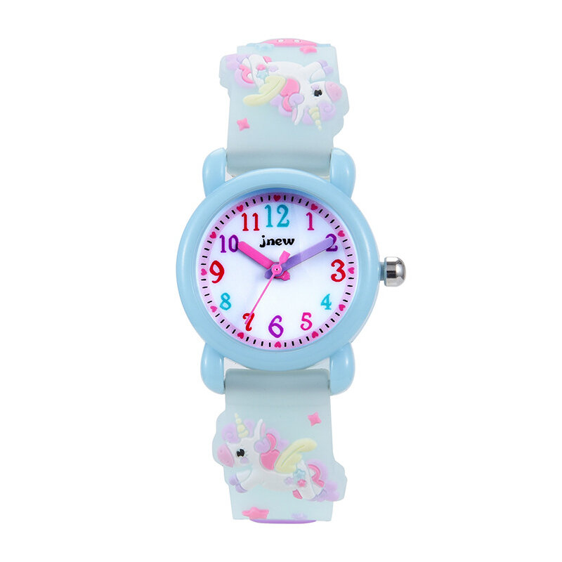 UTHAI C13 dziecięce dziewczęce słodkie 3D bajkowy zegarek wodoodporne kwarcowe dla jednorożca dziecięce zegarki dla chłopców nietoksyczny materiały prezent