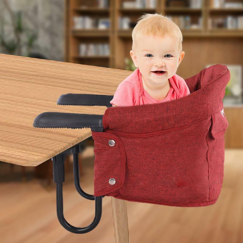 Clip de fijación para trona de bebé plegable en la mesa, elevador de silla portátil, cinturón de seguridad, arnés de silla con gancho para comedor, accesorios para bebés