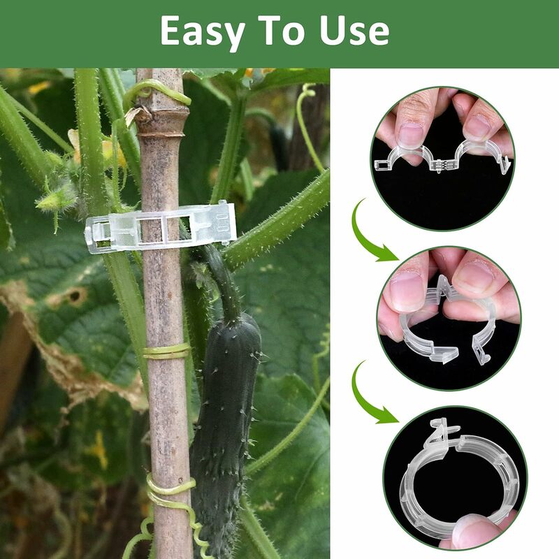 50 PCS Plant Vine Support Clips,  Reusable  Plastic Garden Clips Support Clips for Climbing Plants Cucumbers Peppers Vegetables
