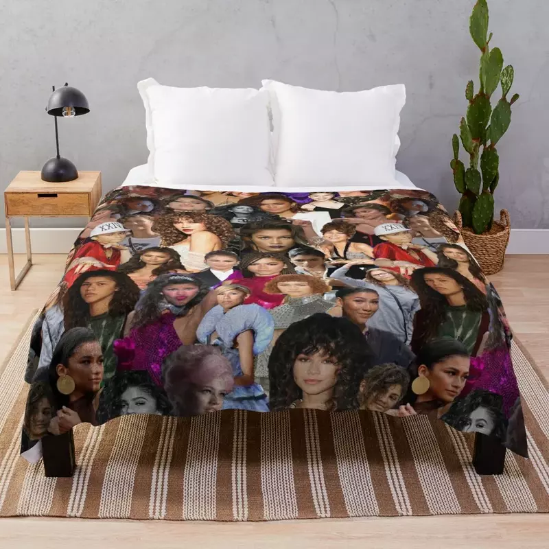 Zendaya Collage Throw Blanket Bed Flannels Moving Large Blankets