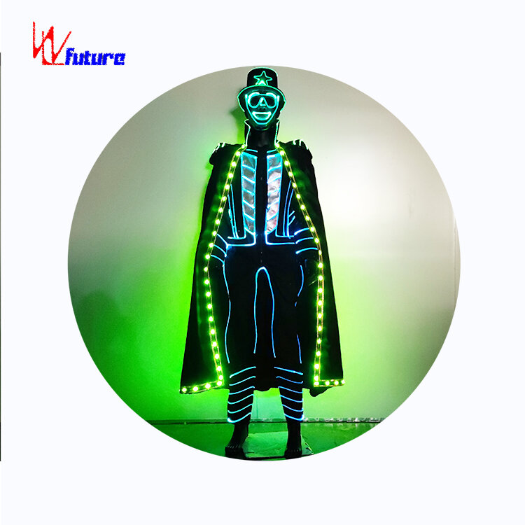 Светодиодная одежда робота, светящийся танцевальный костюм для ночного клуба
