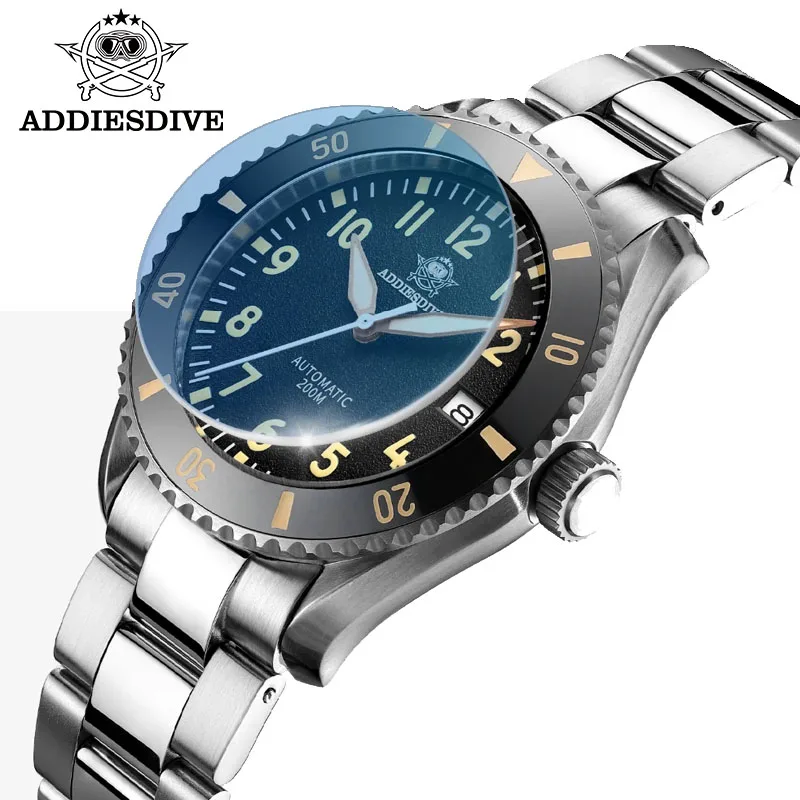 ADDIESDIVE Luxury Dive Watch Sapphire Pot Cover Bubble Mirror Automatic Mechanical Watches BUSINESS MY-H9 Super Luminous Watches