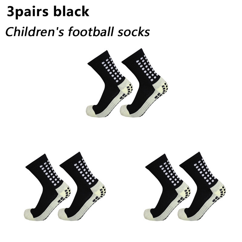 35-40 Teenager Kinder 3 Paar Größe atmungsaktive Sport Fußball Socken Outdoor-Sport rutsch feste Silikon Griff Fußball Socken