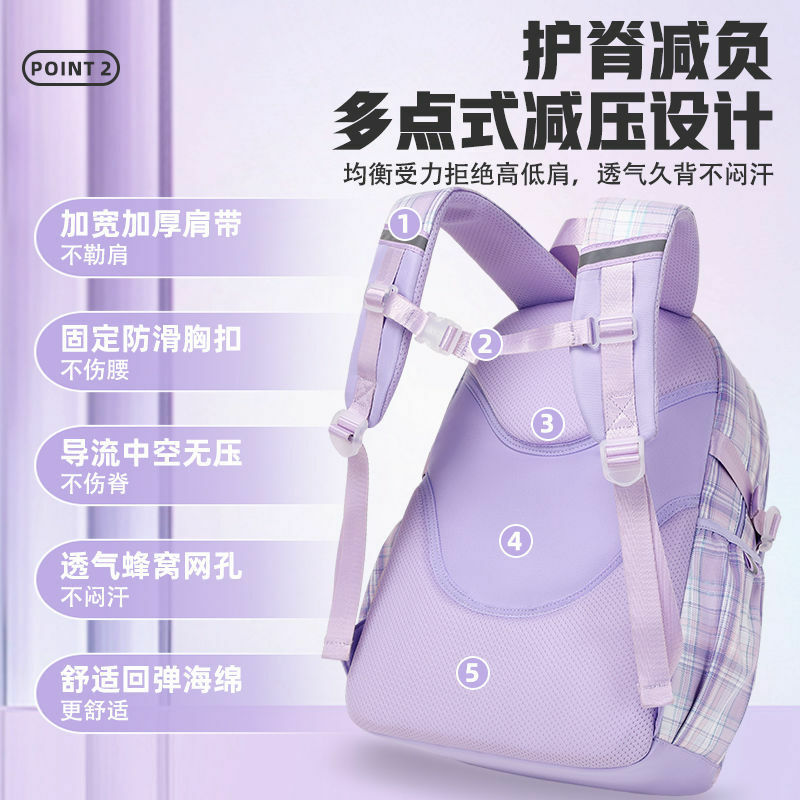 Sanrio New Hellokitty Student Large Capacity Schoolbag Female Cartoon Hello Kitty Children Backpack