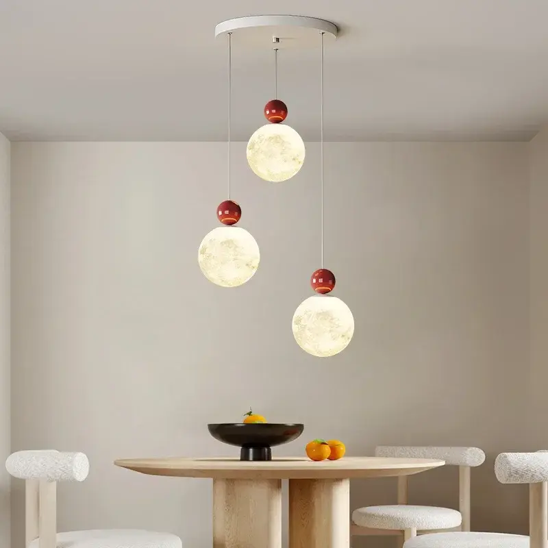 Modern LED Ceiling Pendant Lights For Living Room Dining Room Bedroom Hanging Lamp White lunar Chandelier Decor Lighting Fixture