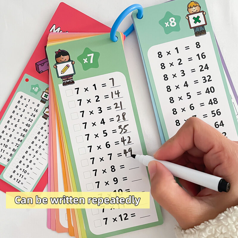 0-12 Times Table Cards, Multiplication Charts, Self Check Math Learning Tool, Montessori Mathematical Training, Teaching Aids