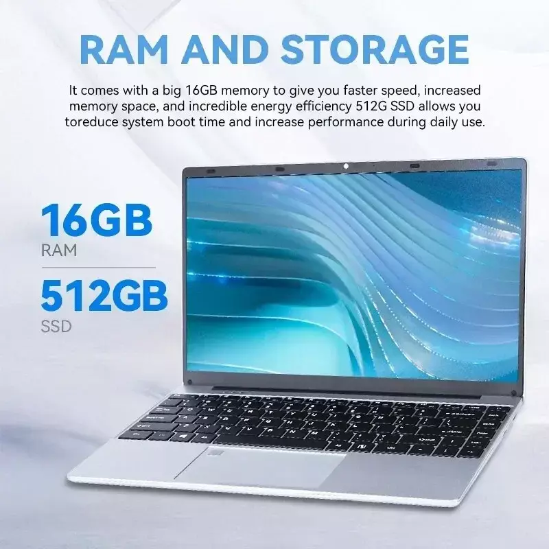 FIREBAT-Laptop Leve com Impressão Digital FHD, Notebook, Computador de Negócios, Intel N5095, 16GB LPDDR4 RAM, 512GB, 1TB SSD, 14,1 em