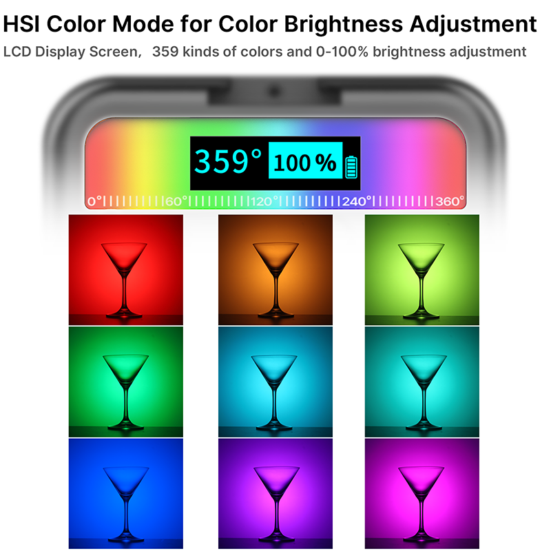 VIJIM 울란지 풀컬러 RGB LED 비디오 라이트, 콜드슈 카메라 조명, 마그네틱 미니 필 3, C타입, VL49, 2500K-9000K, 800lux, 2000mAh