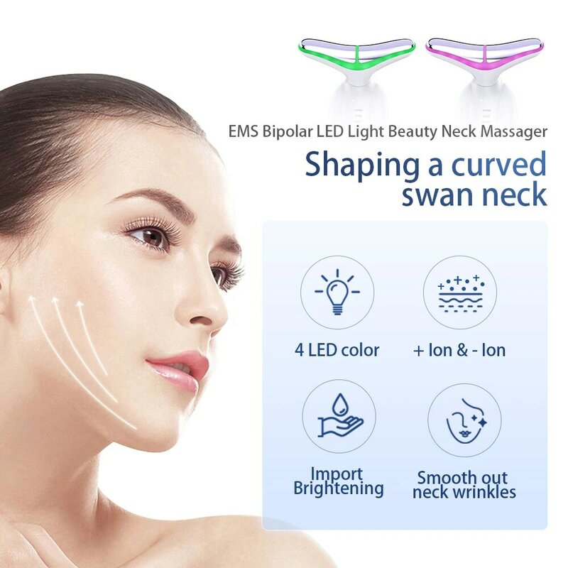 2024 New Arrival Beauty Instrument Tools 4 Color Anti-aging Neck lifting device EMS Vibration Face Massager Equipment