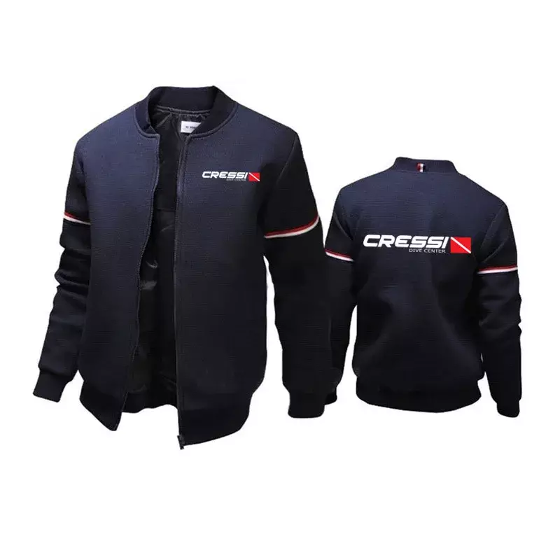 Scuba Dive Cressi print Men's jacket New Casual Zipper Men's sweatshirt High Quality Slim Cardigan Jackets Coats Tops