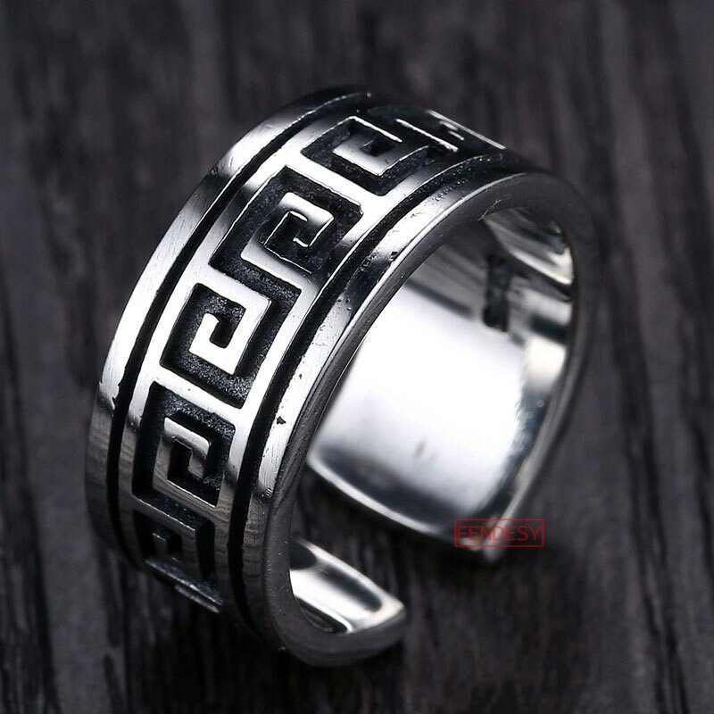 خاتم الجدار العظيم رجل كرافت يرتديها حلقة مفتوحة خاتم تصميم فريد من نوعه للرجال