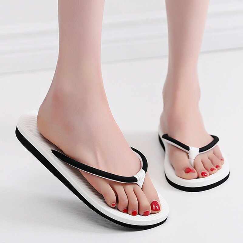 패션 여성 슬리퍼 클립 발가락 부드러운 바닥 비치 여름 신발, 편안한 홈 야외 간결한 샌들 캐주얼 슬리퍼