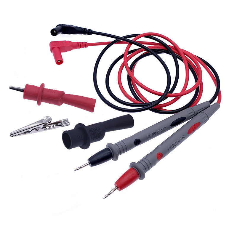 1 pair 10A 20A Digital Multimeter probe Polyvinyl chloride wire Needle tip Universal test leads with Alligator clip