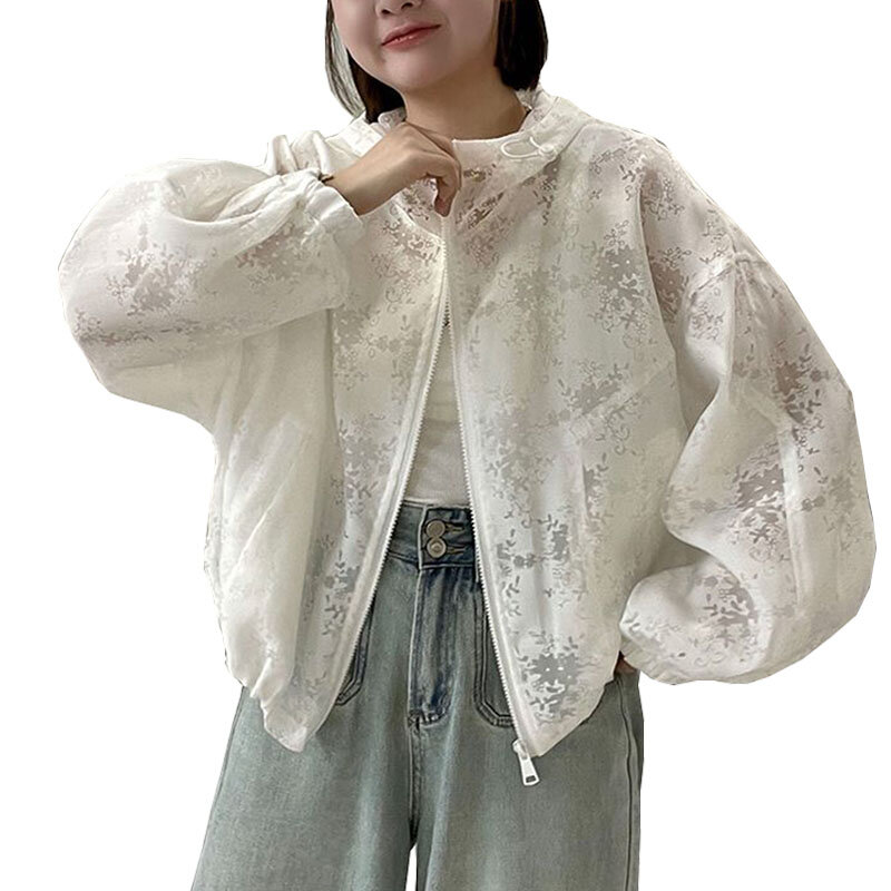 Koreańska moda damska kurtka z kapturem luźna płaszcz na co dzień dla kobiet kurtki z długim rękawem jesień