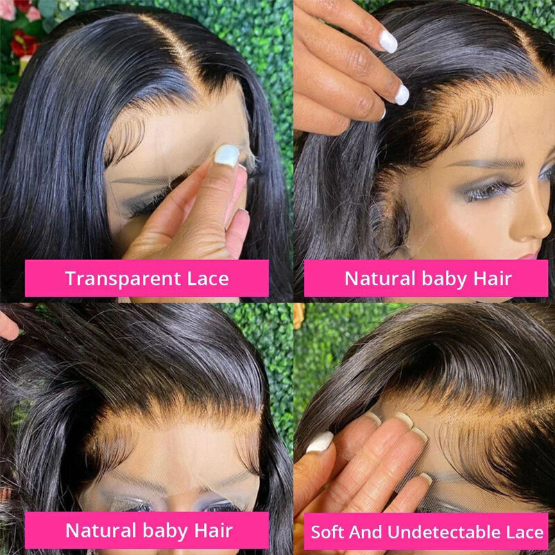 Perruque Lace Closure Wig Body Wave Brésilienne Naturelle, Cheveux Humains, 13x4, 13x6, 4x4, Densité 180, Vente en Gros