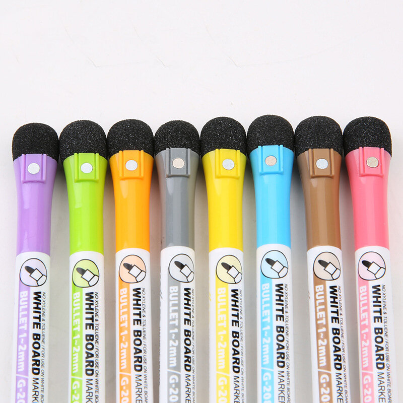 1 Set School Classroom Supplies Magnetic Erasable Whiteboard Pens Markers Dry Eraser Pages Children's Drawing Pen Board Markers
