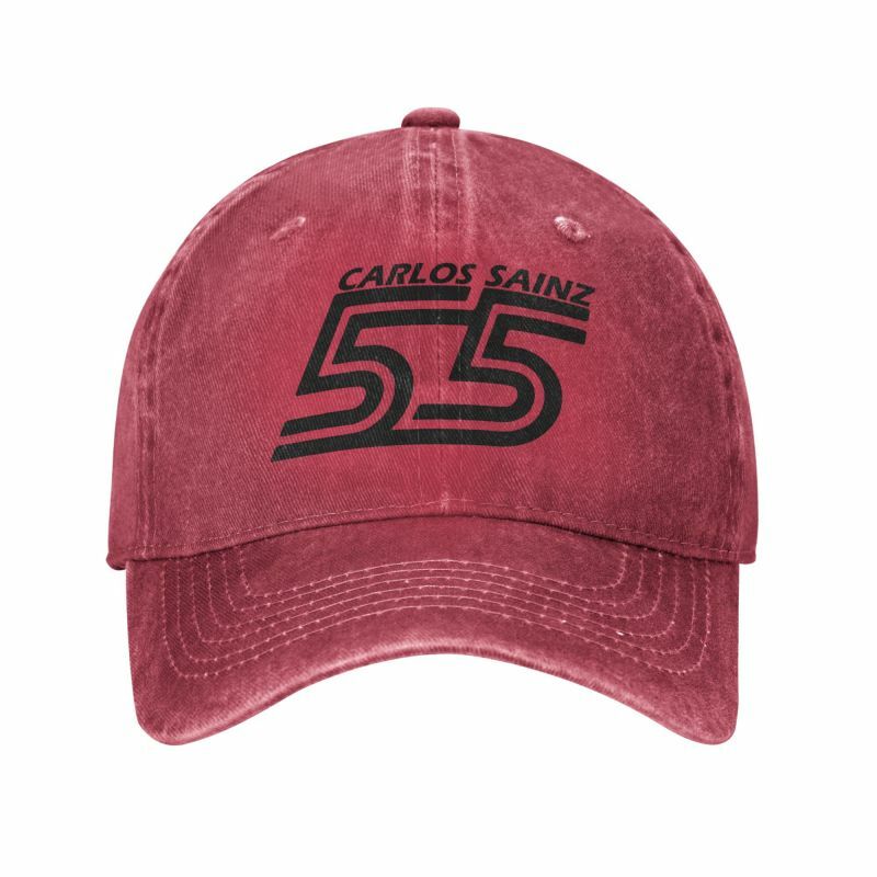 หมวกเบสบอลผ้าฝ้ายคลาสสิกสำหรับนักแข่งรถ Sainz 55 FORMULA หมวกสำหรับผู้ชายผู้หญิงระบายอากาศได้พ่อหมวกกลางแจ้ง