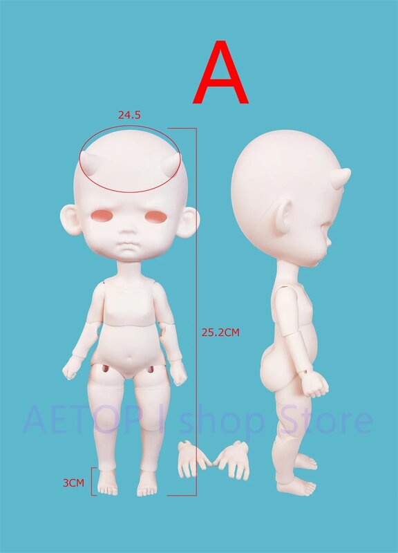 Xiaoxuanhua Niuniu-Poupée garçon à cornes BJD, grande tête, série, matériau en résine, modèle de jouet en stock, 1/6, nouveau