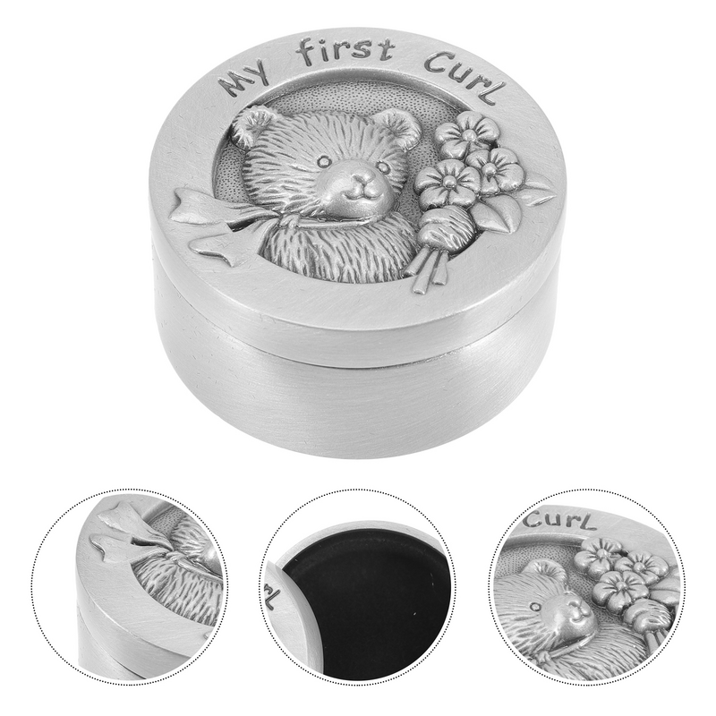Lanugo Collection Box Keepsake Boxes for Kids Baby Case Souvenir Fetal Hair Holders Container Stainless Steel Child