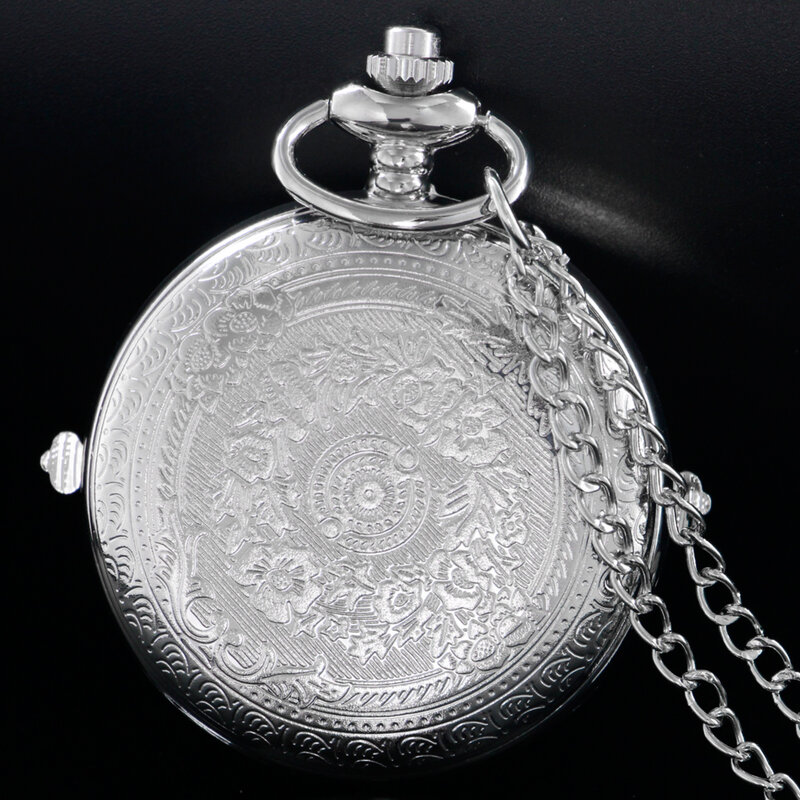 Relógio de bolso neutro quartzo feminino, colar vintage, prata e ouro, simulação de tempo, presente de luxo, nova chegada