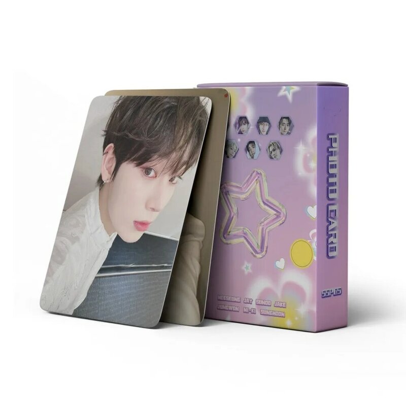 KPOP Heeseung Sunoo Jungwon 패션 박스 로모 카드, 제이크 NI-KI 제이 성훈 셀카 포토카드, 팬 생일 선물, 55 개/세트