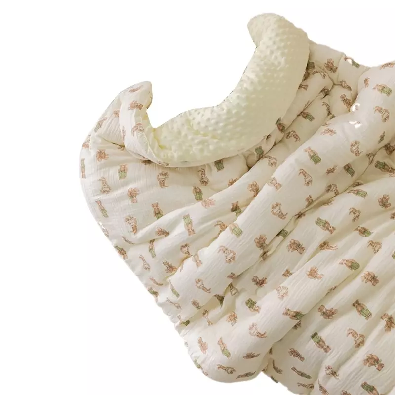 Säuglings-Empfangsdecken, Steppdecke, Kinder-Baumwoll-Musselin-Decke für Babys, Wickeltücher, weicher, atmungsaktiver Bezug