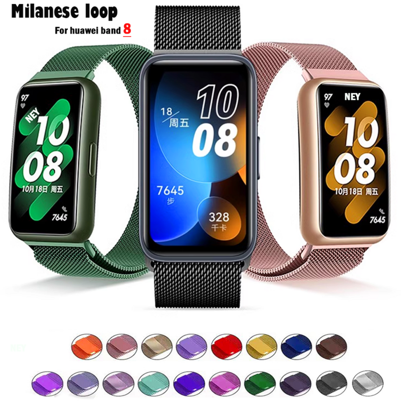 Mlianese Loop per Huawei Band 8 Smartwatch Magnetic correa cinturini da polso bracciale in metallo in acciaio inossidabile per cinturino per orologio Band8