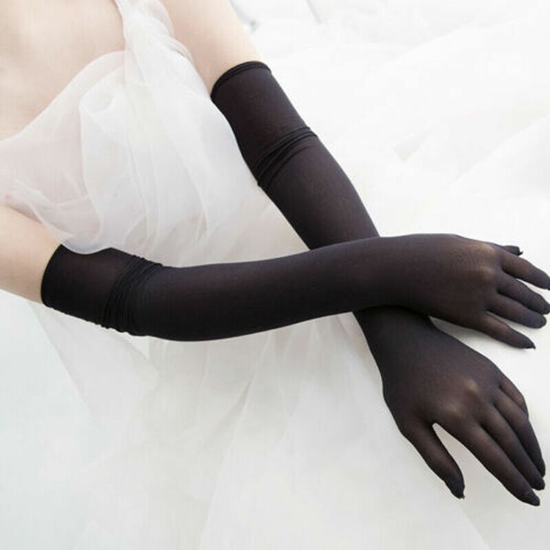 女性用のシームレスで柔らかく長い透明な手袋,指のパンストや透明なミトンに最適