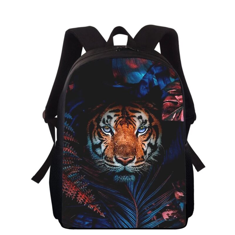 fiercely tiger 15” 3D Print Kids Backpack Primary School Bags for Boys Girls Back Pack Students School Book Bags