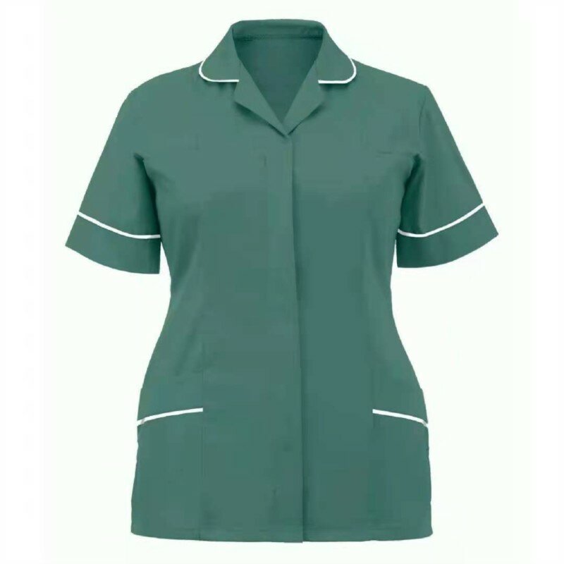 Verpleegkundige Uniform Chirurgie T-Shirt Tops Werken Uniformen Dames Effen Color Werkkleding V Hals Groot Formaat Verpleegkundige Scrubs Blouse Arts