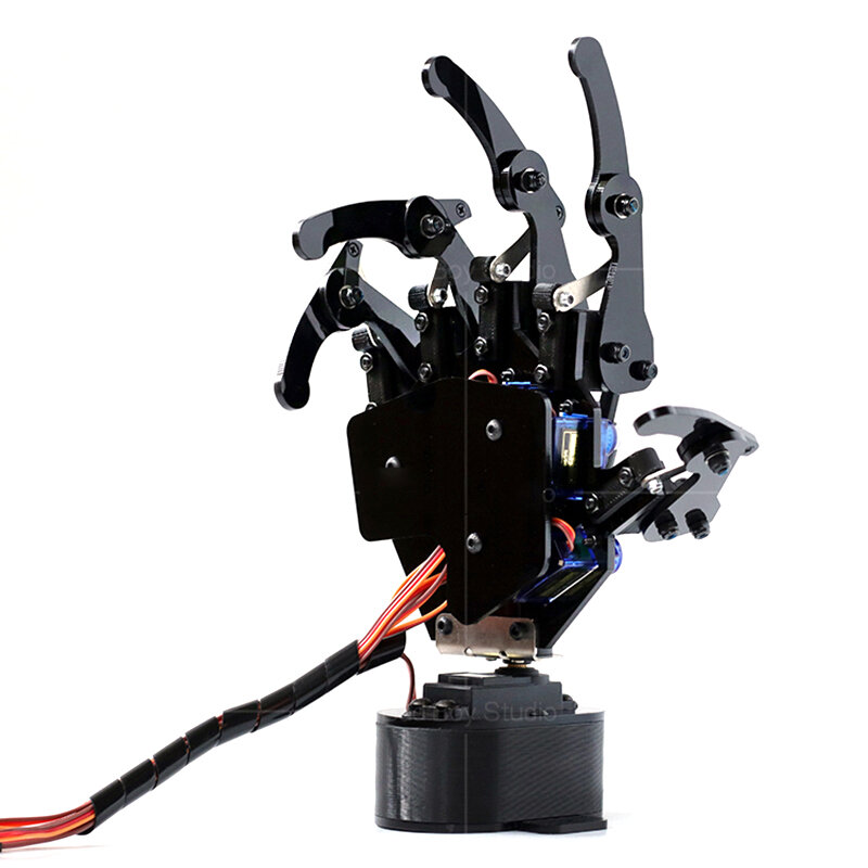 6 Dof Braço robótico com 5 Dof Bionic Robot Mão, Dedo Garra para Arduino, Raspberry Pi 5 Kit, Projeto manipulador programável