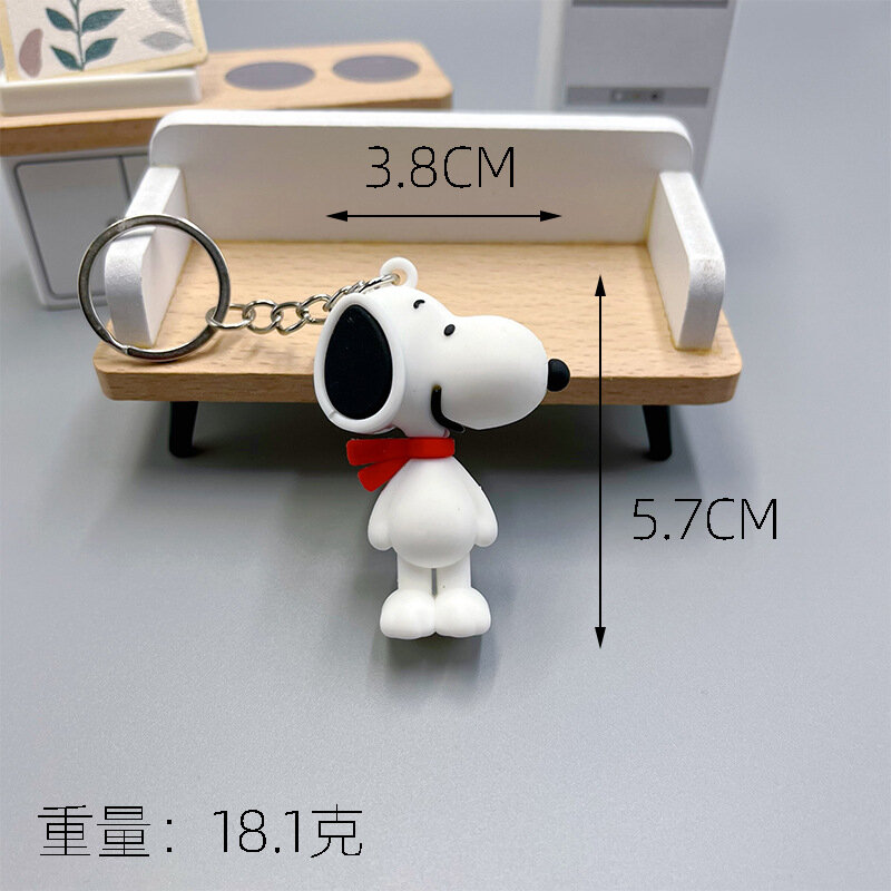 Snoopy kawaii Charlie braun kreative weiche Kunststoff Schlüssel bund Cartoon Puppe Schult asche Anhänger niedlichen Auto Schlüssel bund Anhänger