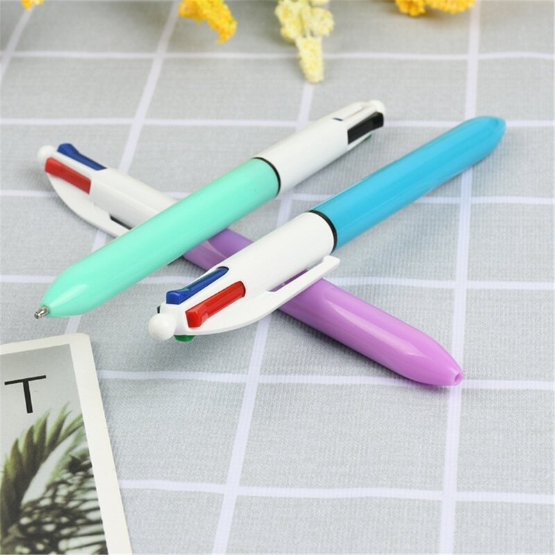 قلم حبر جاف قابل للسحب متعدد الألوان للأطفال ، قلم قابل للسحب ، مكافأة فئة ، 4 ألوان في 1 ، 5
