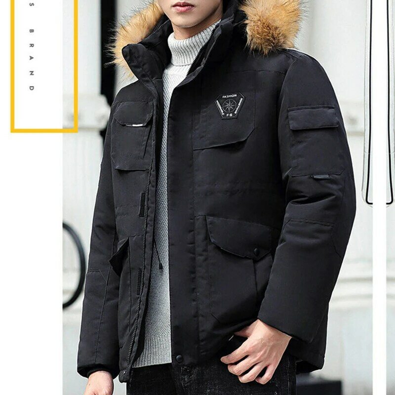 Manteau à capuche en duvet de canard blanc pour homme, veste coupe-vent, décontractée, épaisse et chaude, collection hiver 2022, 3XL