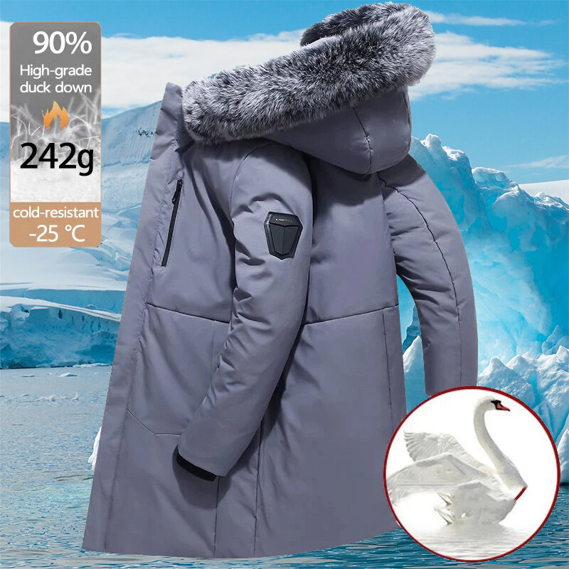 Abrigos de plumón de pato blanco para hombre, chaquetas de invierno para hombre, abrigo de plumón calentado de incassación, ropa de marca Parker, 2023