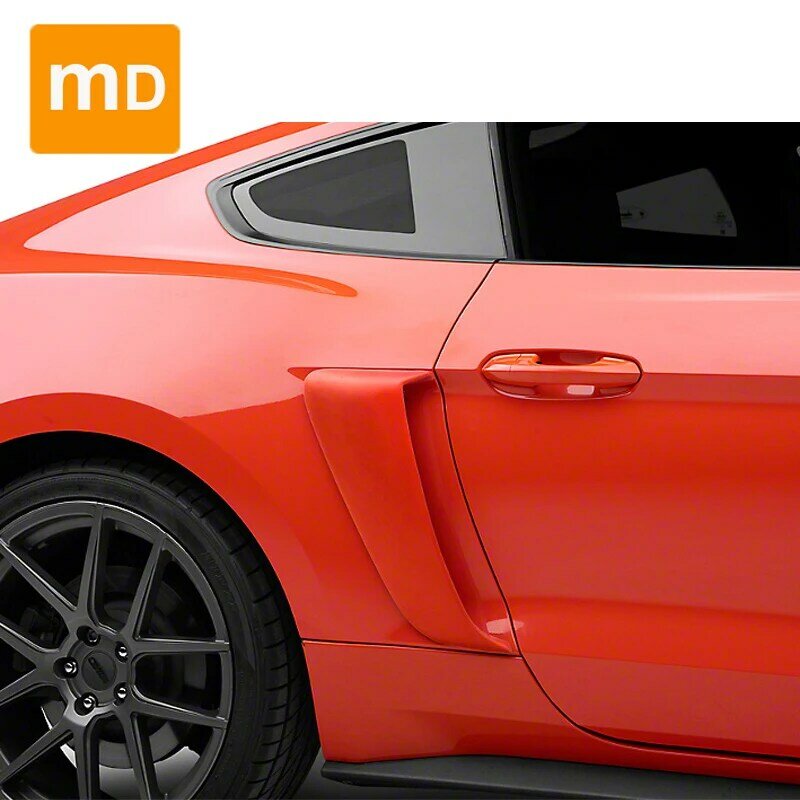 แผ่นบังโคลนด้านข้างสีดำมันวาวตกแต่งสำหรับ2015-2020 Ford Mustang ที่ดัดแปลง MP การอัพเกรดฝาครอบสปอยเลอร์