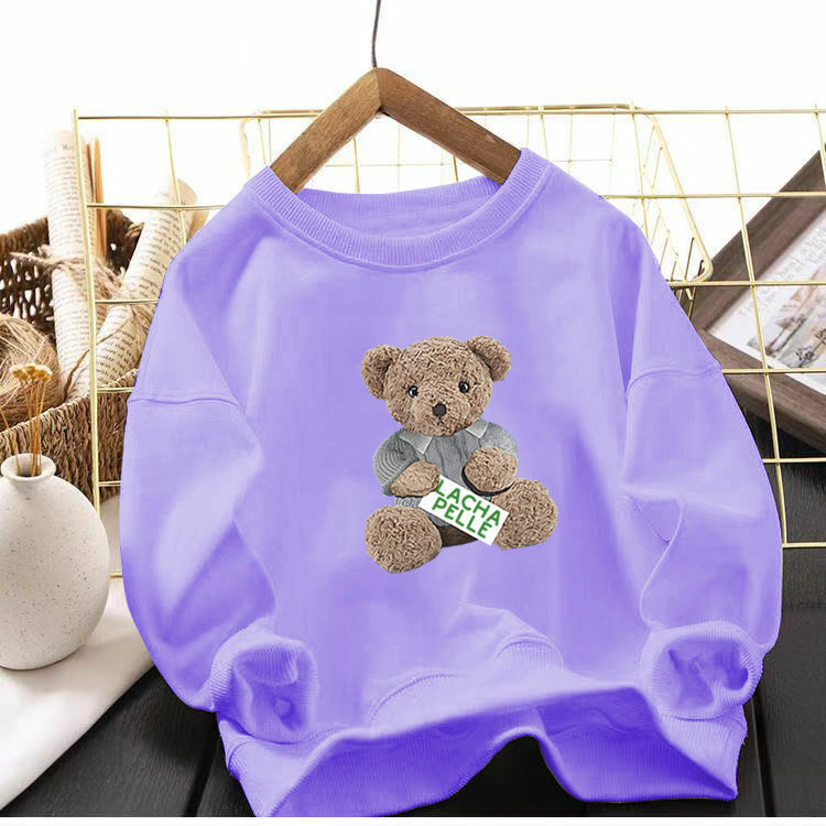 Sweter Anak Perempuan Pakaian Musim Semi dan Musim Gugur Anak-anak Sedang dan Besar Baru Atasan Olahraga Kasual Katun Lengan Panjang Modis Bayi