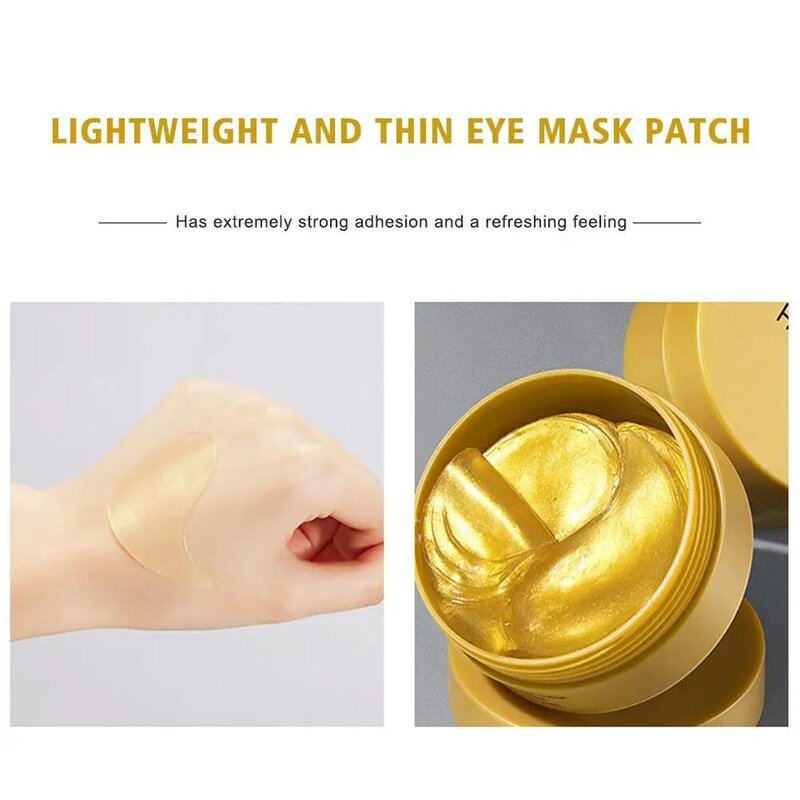 24K Golden Eye Mask para senhoras, círculos oculares, remoção, anti-rugas, firmamento escuro, hidratante, produtos de cuidados com a pele, O6G6