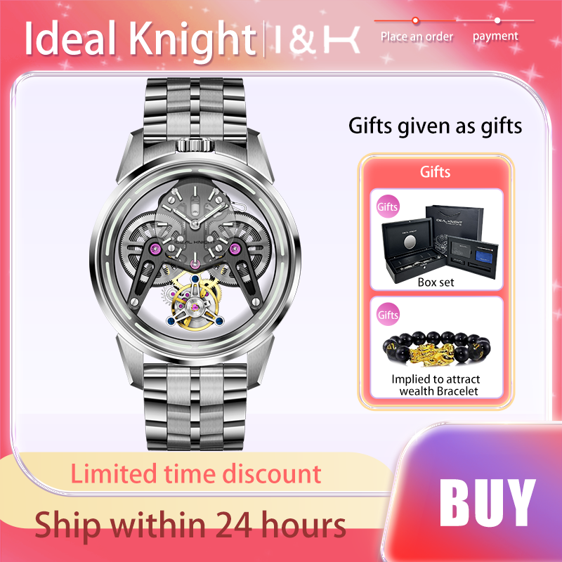 Ideal Knight-Montre-bracelet de Luxe pour Homme, Étanche, Mouvement Tourbillon, Niveau Préféré, Trois Bracelets, Édition Limitée