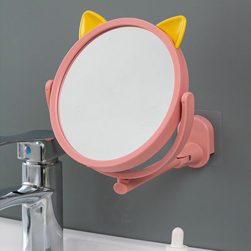 الإبداعية قابل للتعديل الموضة لا اللكم الحائط القط الأذن مستحضرات التجميل مرآة مرآة ماكياج الحمام