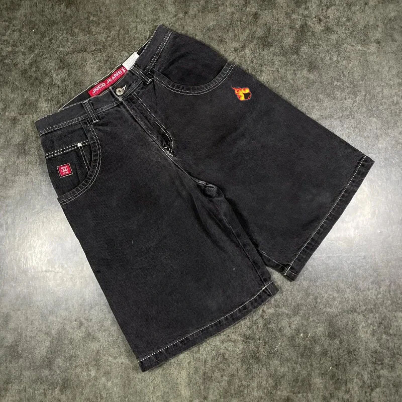 Shorts jeans soltos para homens e mulheres, jeans hip hop com bolso, roupa de rua Harajuku, roupa nova de rua, Y2K, verão 2024
